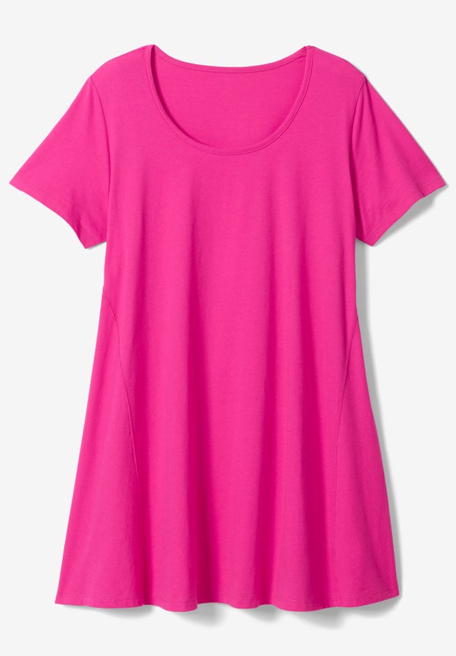 Plus Size Cotton Ultimate Scoopneck Swing Tunic image number 4