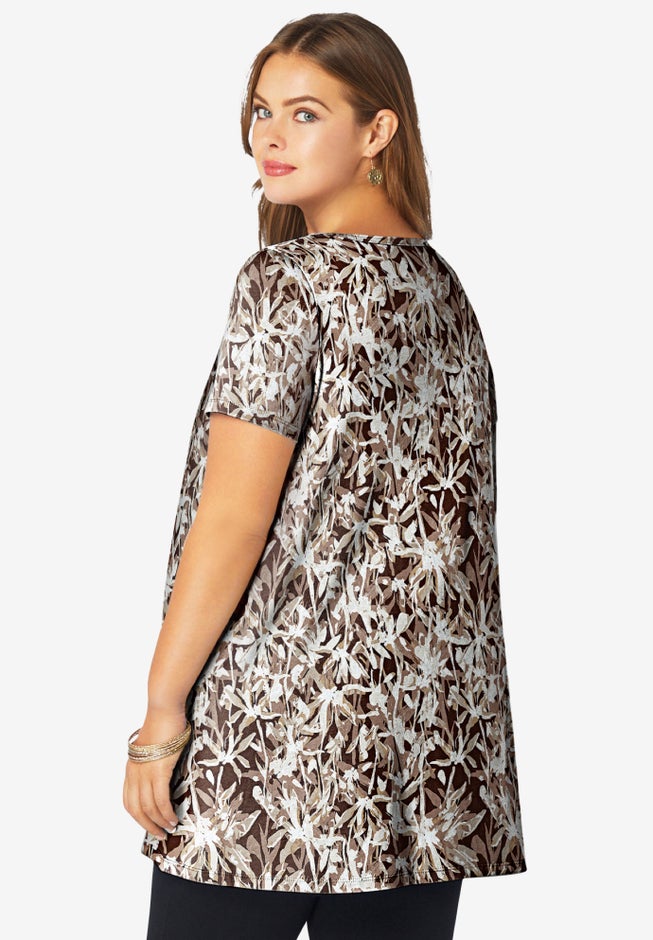 Plus Size Cotton Ultimate Scoopneck Swing Tunic image number 2