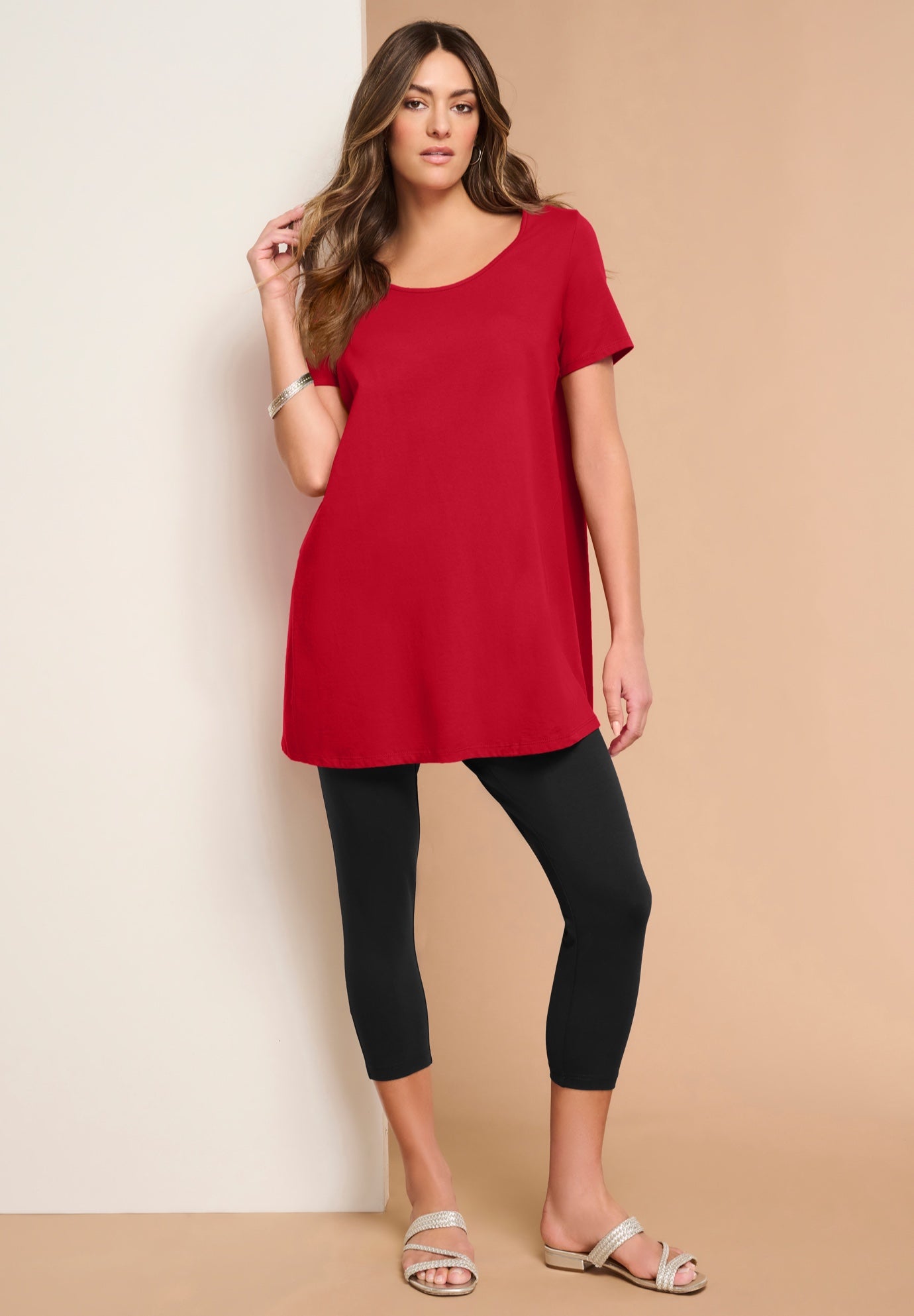 Plus Size Cotton Ultimate Scoopneck Swing Tunic image number 0