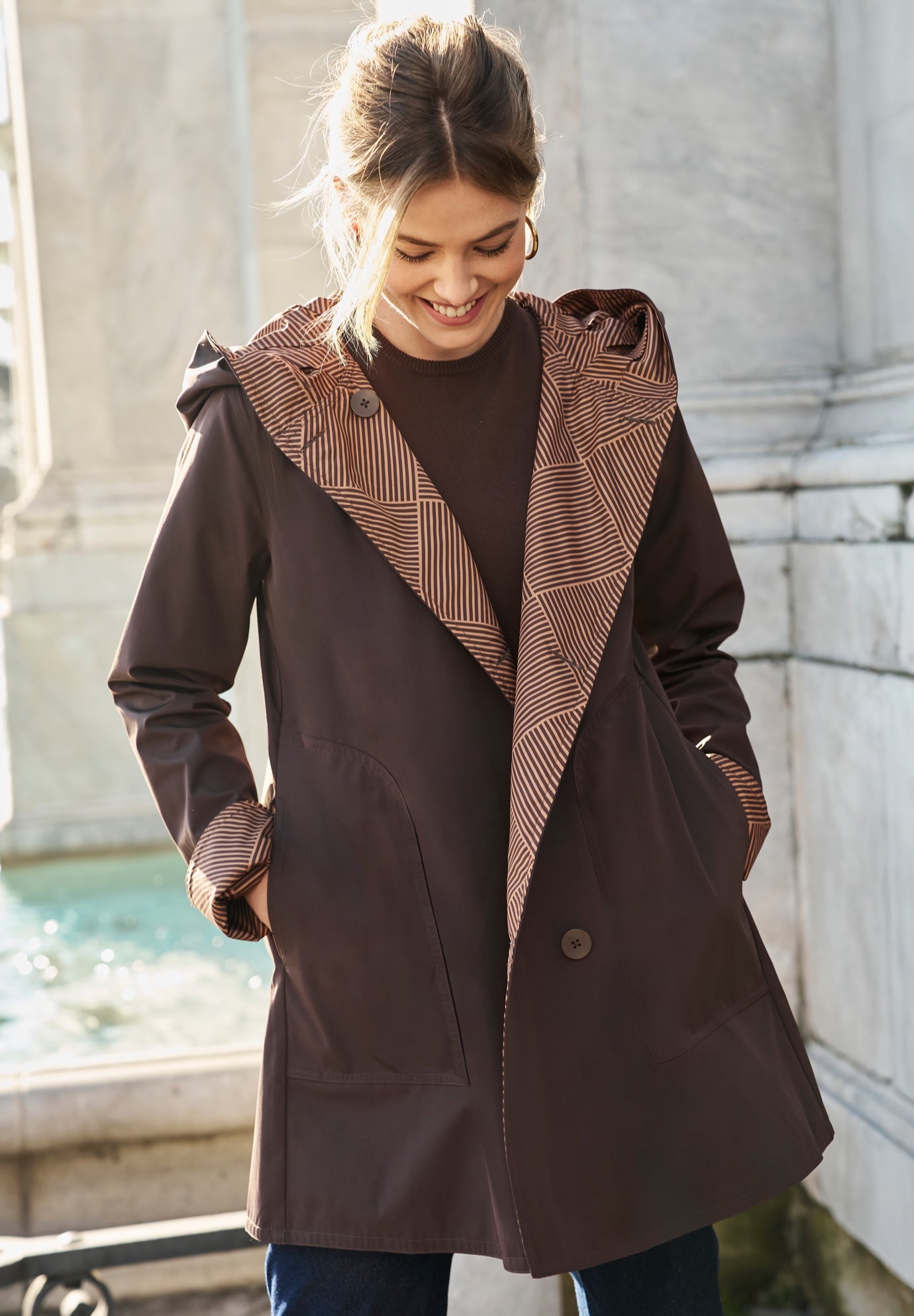 Reversible A-Line Raincoat image number 3