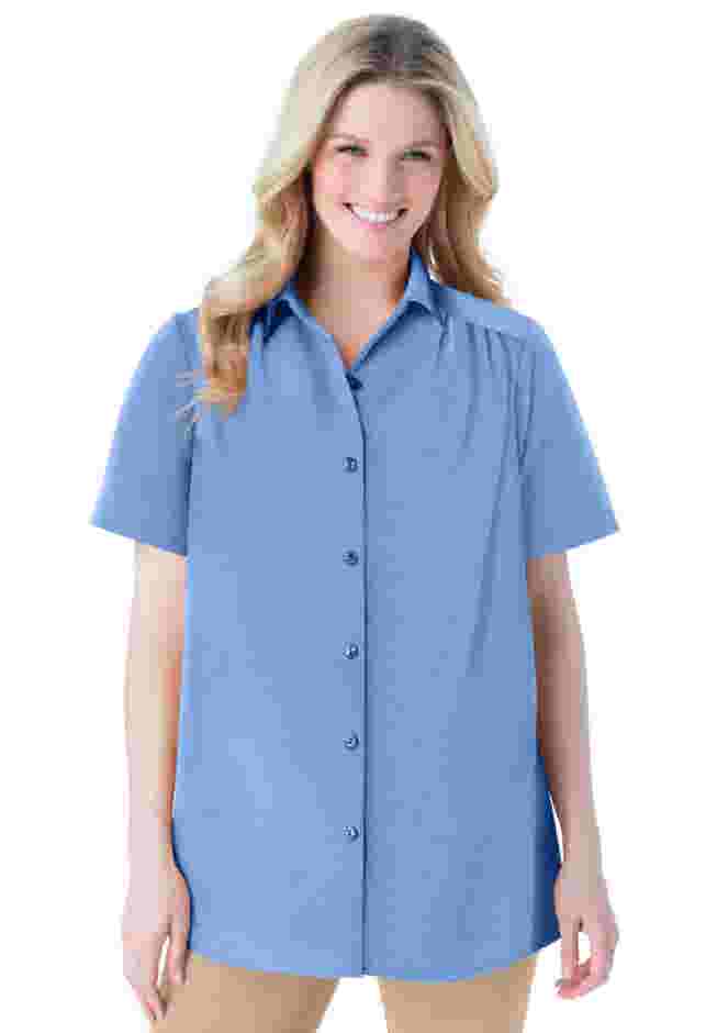 No Iron Short Sleeve Peachskin Shirt image number 4
