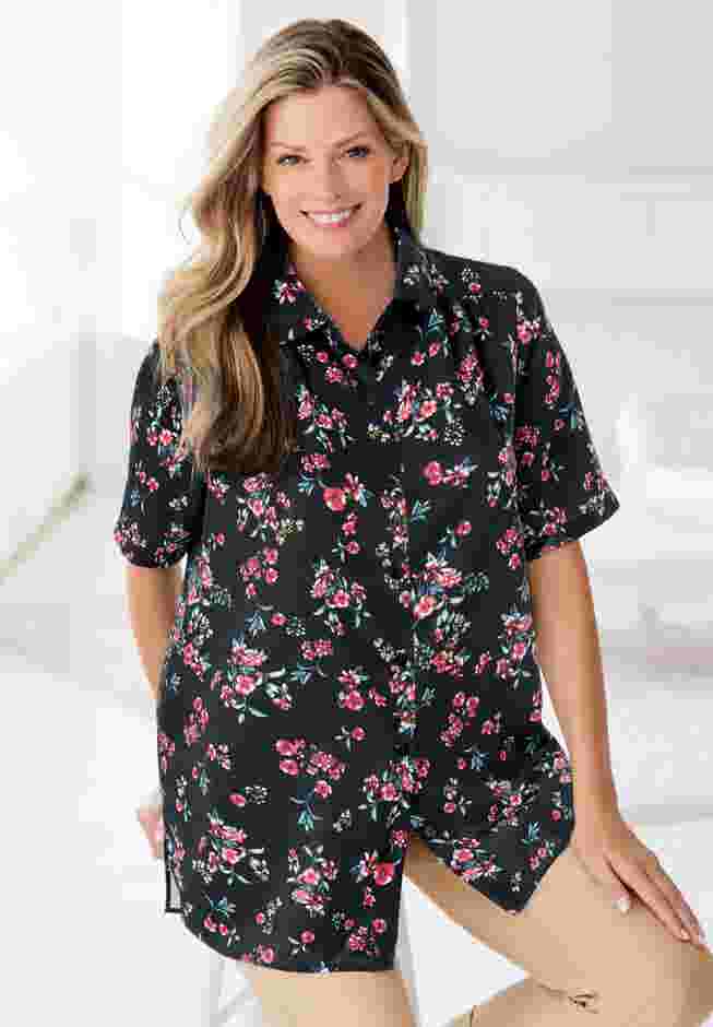 No Iron Short Sleeve Peachskin Shirt image number 6