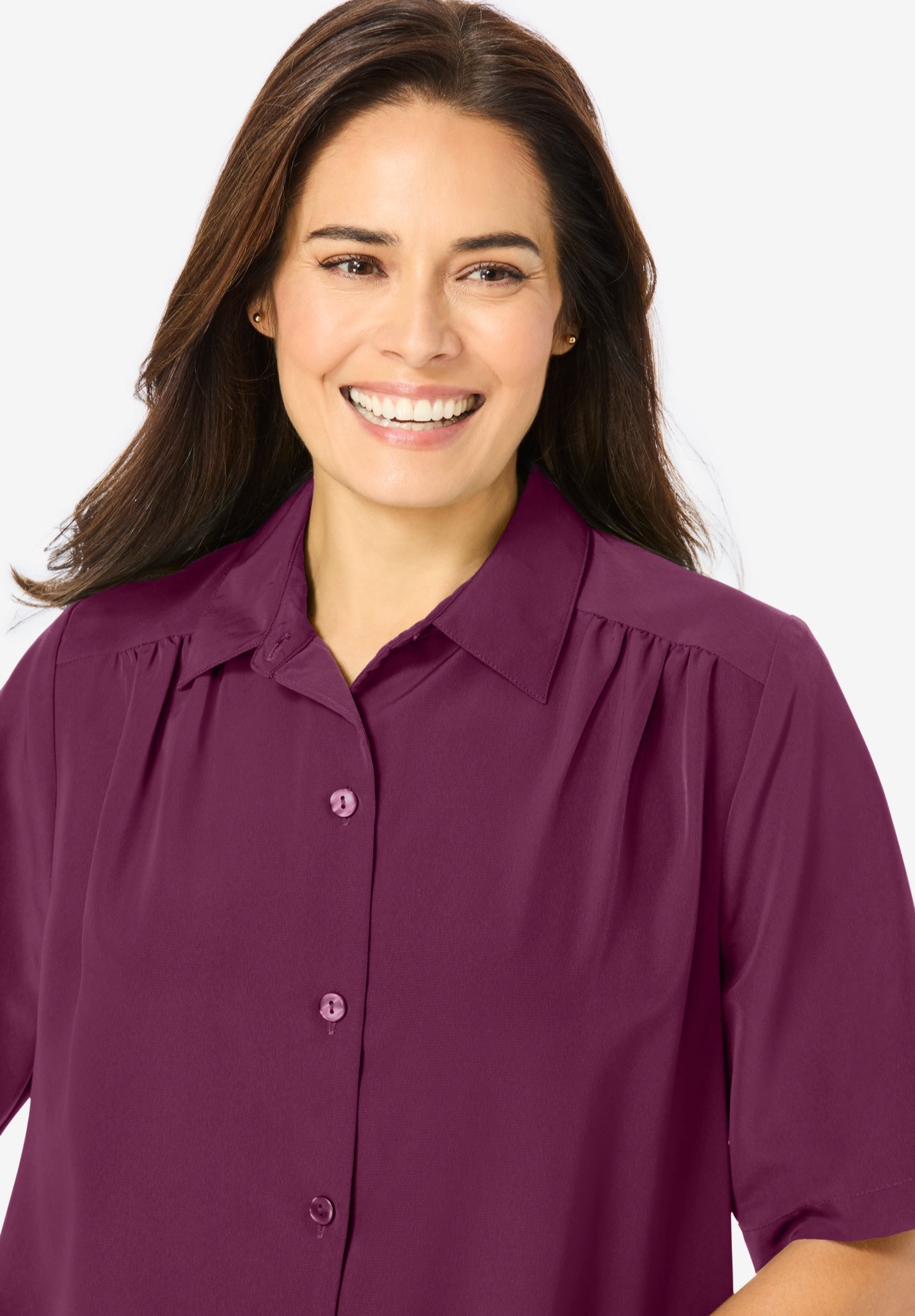 No Iron Short Sleeve Peachskin Shirt image number 3