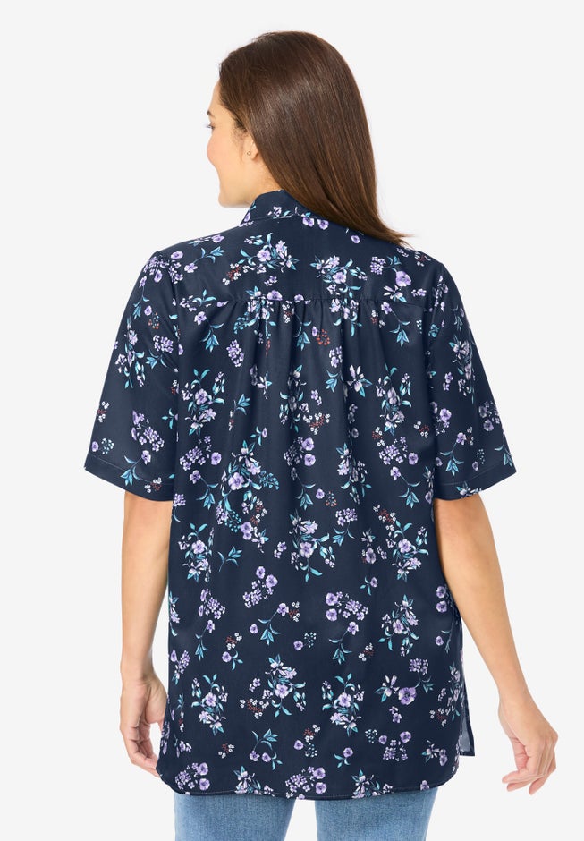 No Iron Short Sleeve Peachskin Shirt image number 1