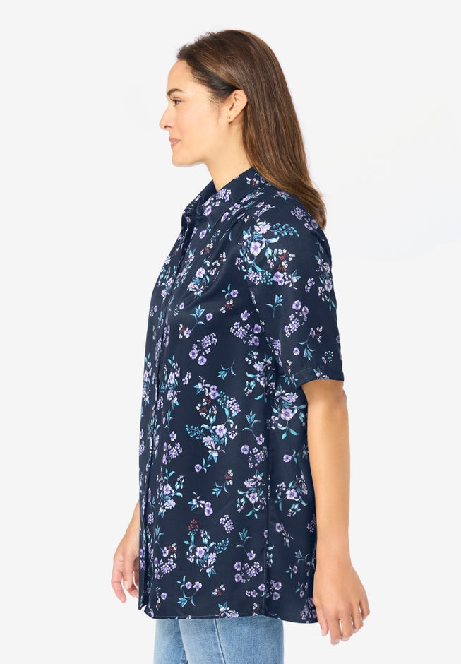 No Iron Short Sleeve Peachskin Shirt image number 2