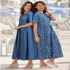 Short-Sleeve Denim Dress image number null