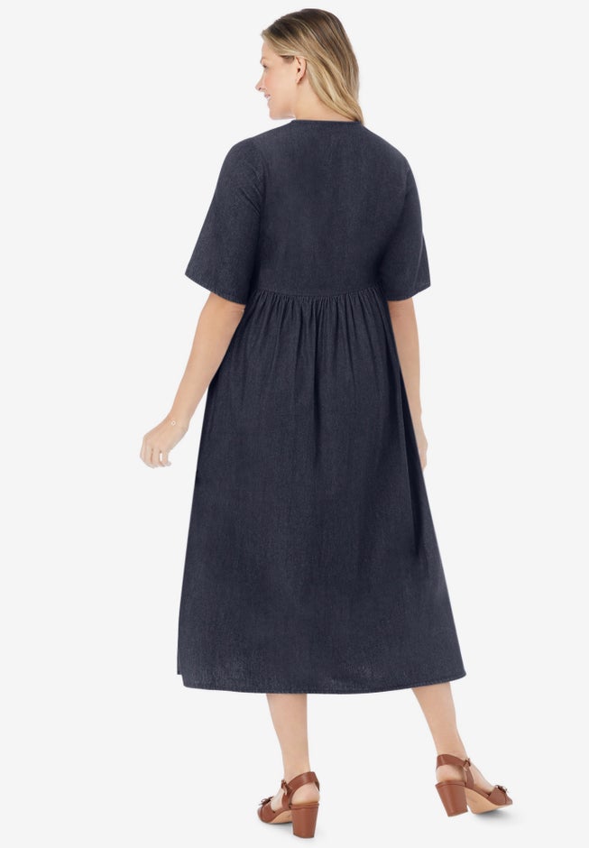 Short-Sleeve Denim Dress image number 1