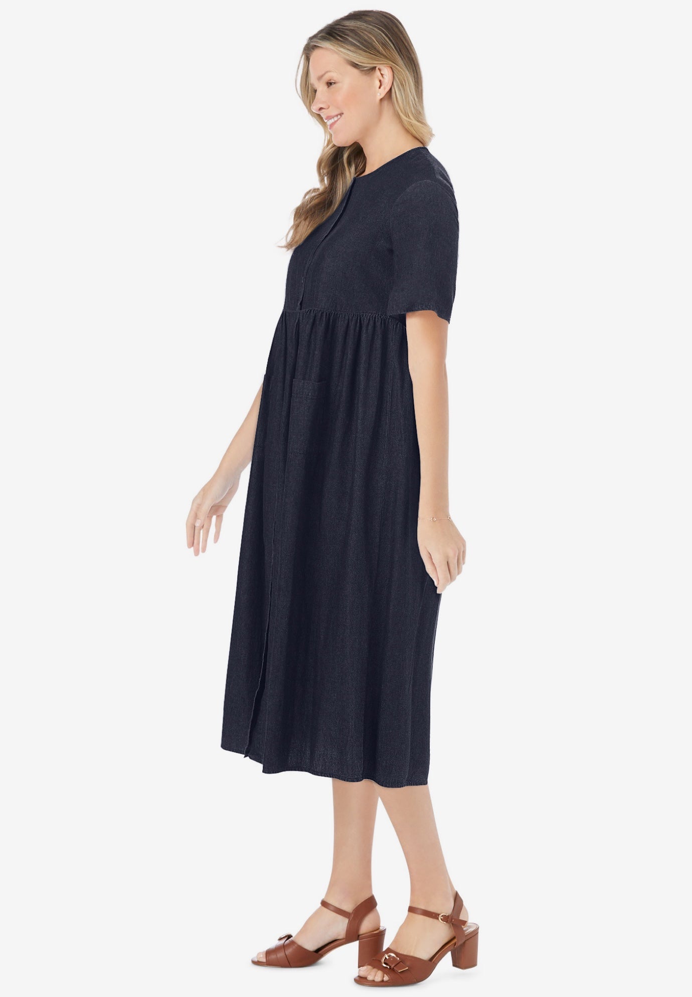 Short-Sleeve Denim Dress image number 2