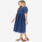 Short-Sleeve Denim Dress image number null