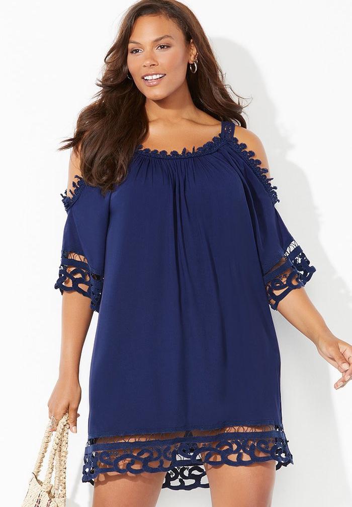 Vera Crochet Cold Shoulder Cover Up Dress image number 3