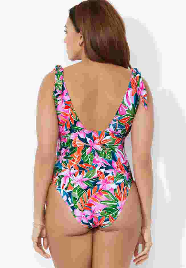 Tie Shoulder One Piece Swimsuit image number 1