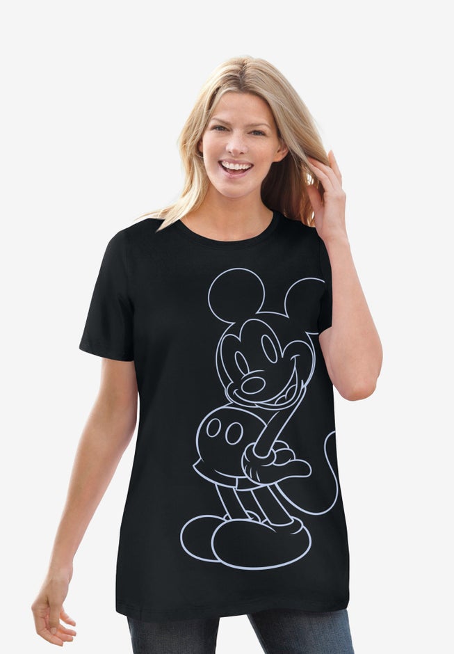 Disney Women's Short Sleeve Mickey Outline Tee image number null