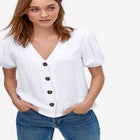 Contrast Button-Front Blouse image number null
