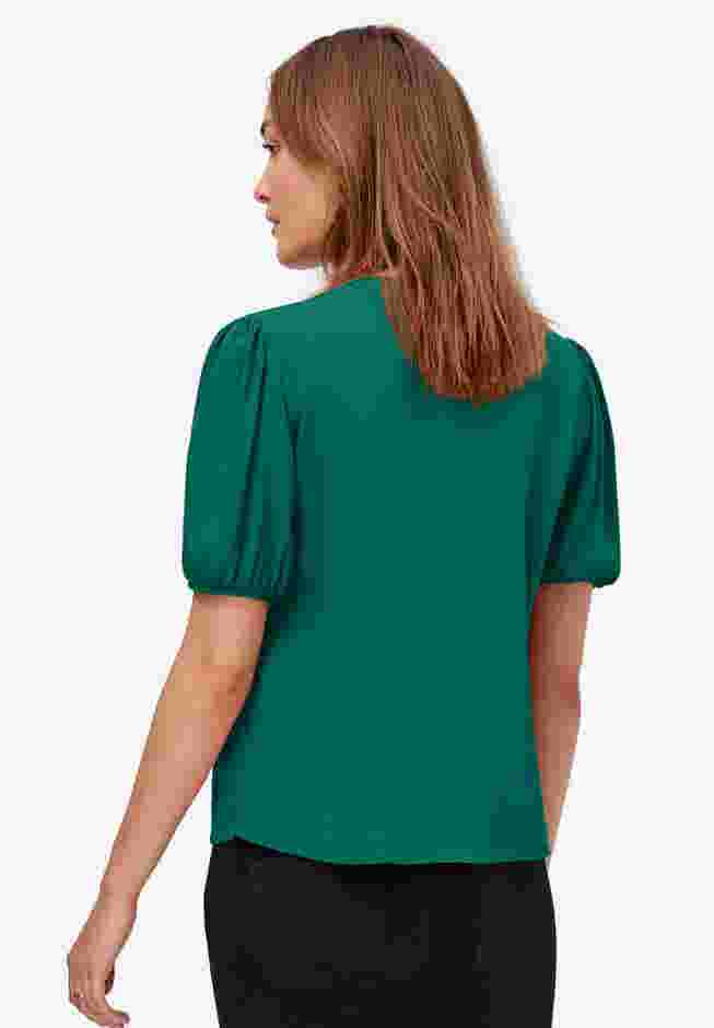 Contrast Button-Front Blouse image number 1