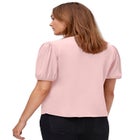 Contrast Button-Front Blouse image number null