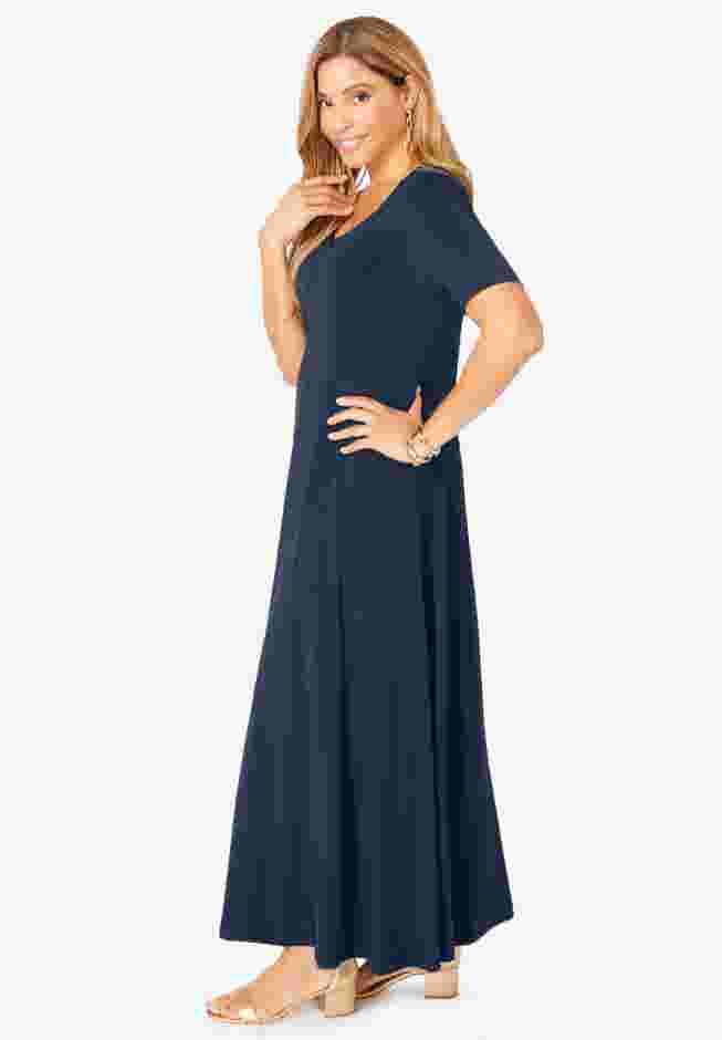 Stretch Knit Sweetheart Maxi Dress image number 3