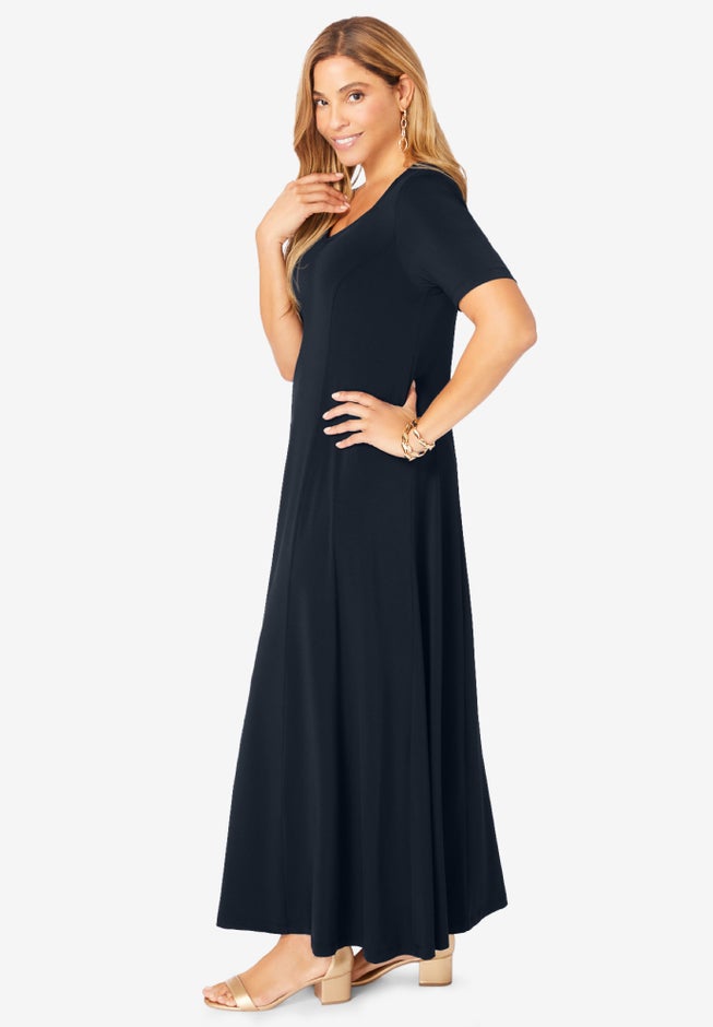 Stretch Knit Sweetheart Maxi Dress image number 2