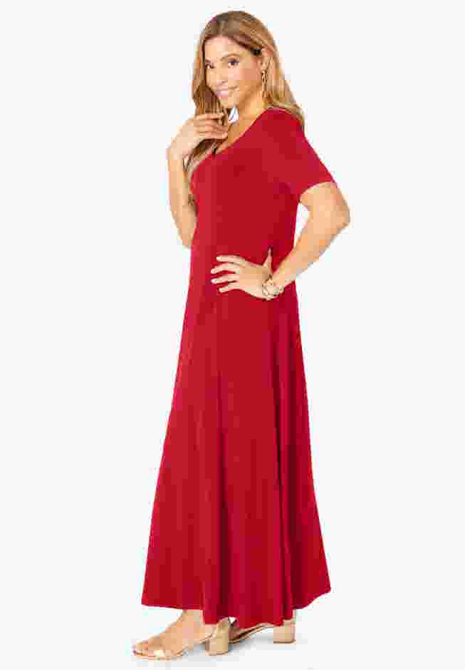 Stretch Knit Sweetheart Maxi Dress image number 2