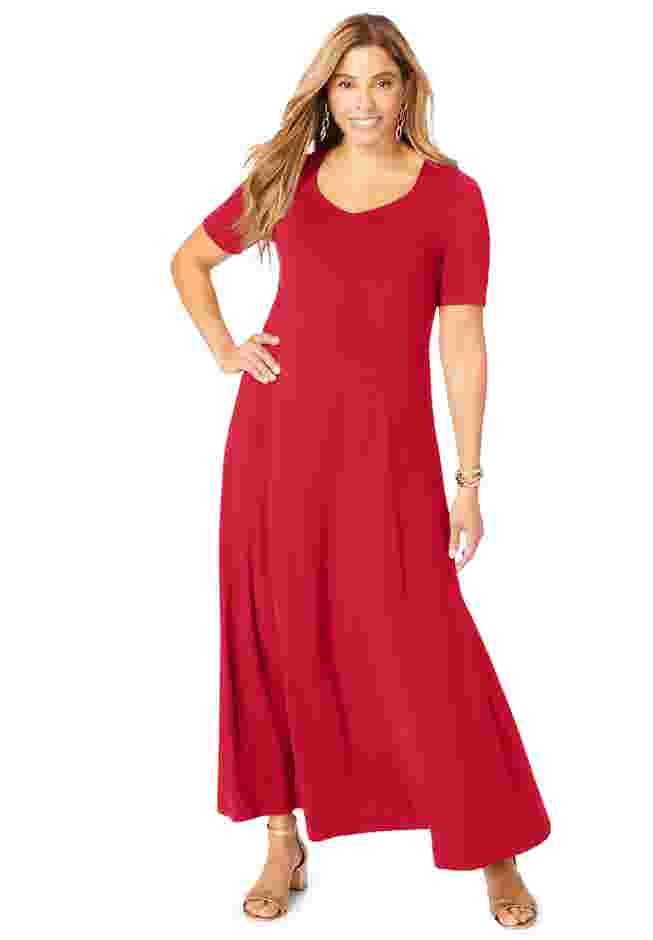 Stretch Knit Sweetheart Maxi Dress image number 0