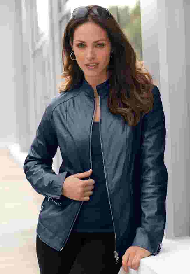 Zip Front Leather Jacket image number 0
