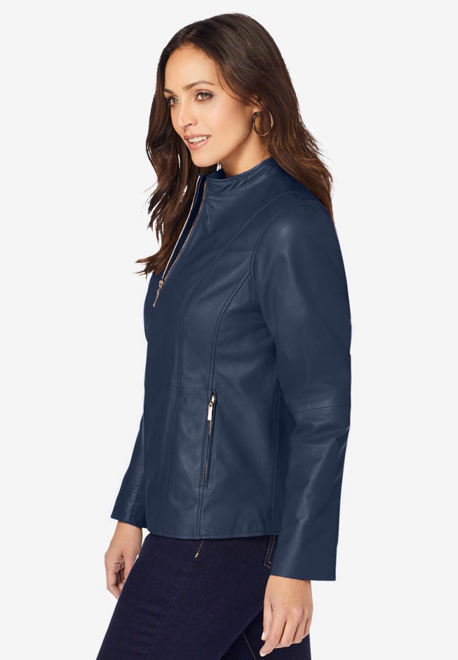 Zip Front Leather Jacket image number 2