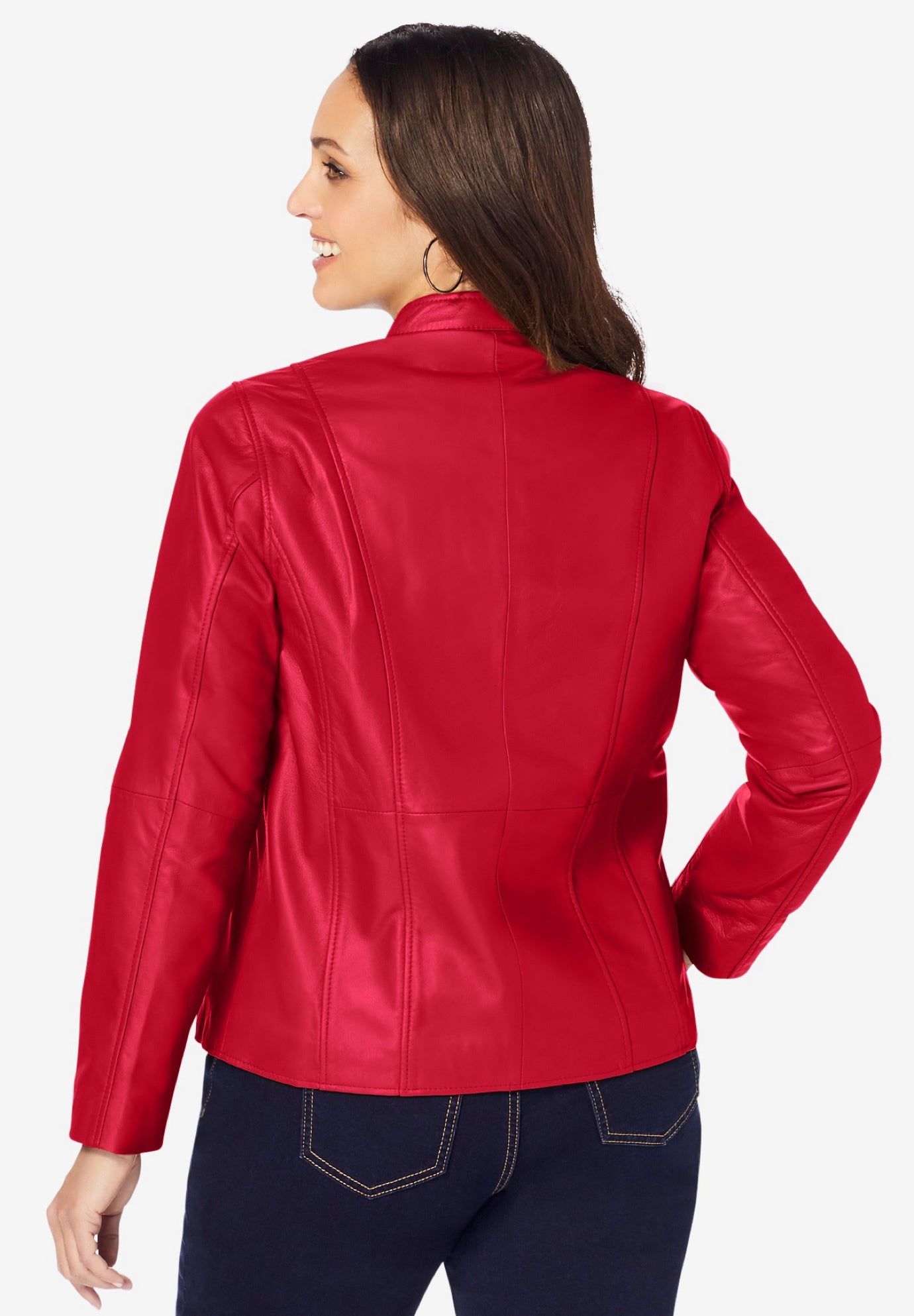 Zip Front Leather Jacket image number 1