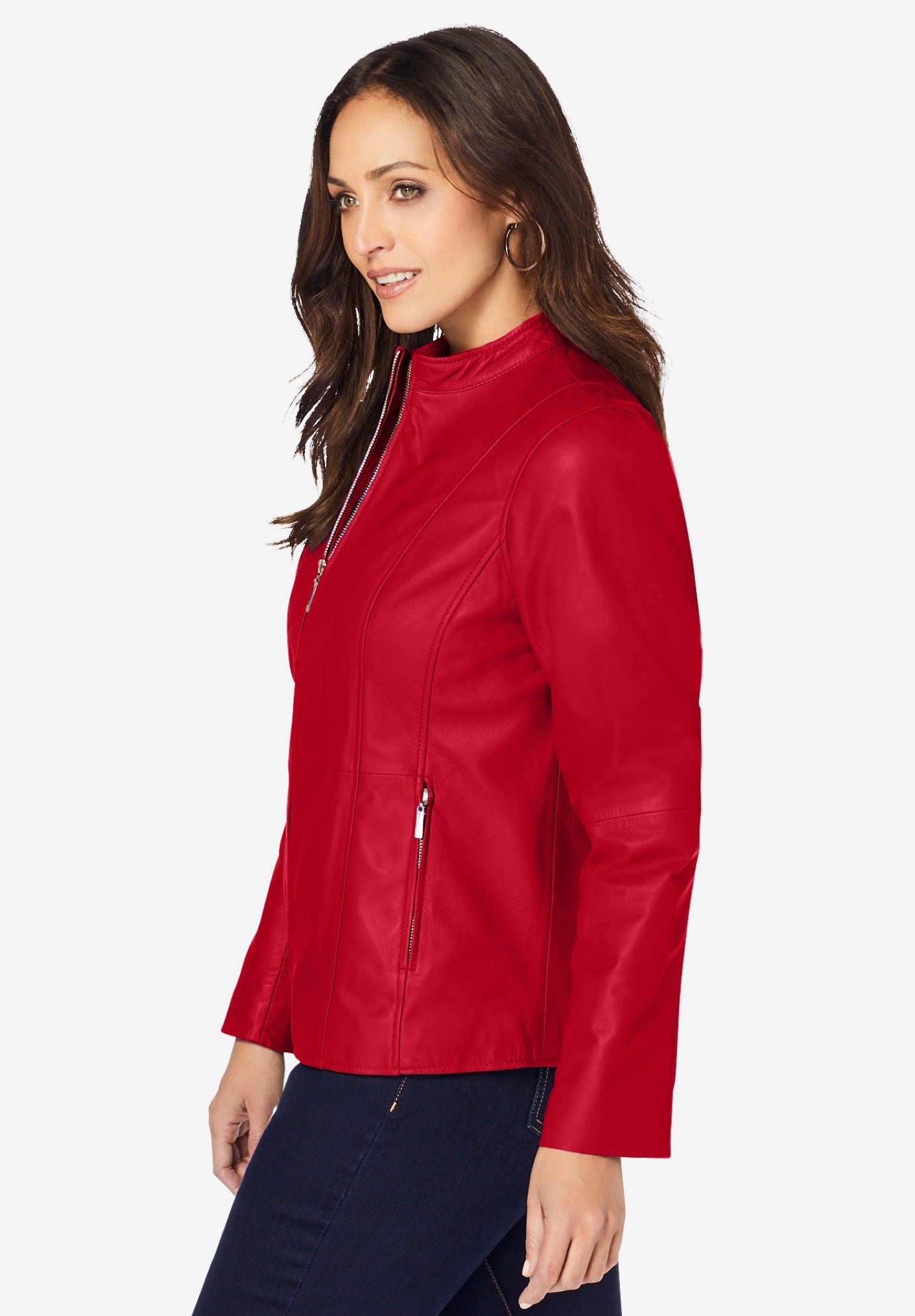 Zip Front Leather Jacket image number 2