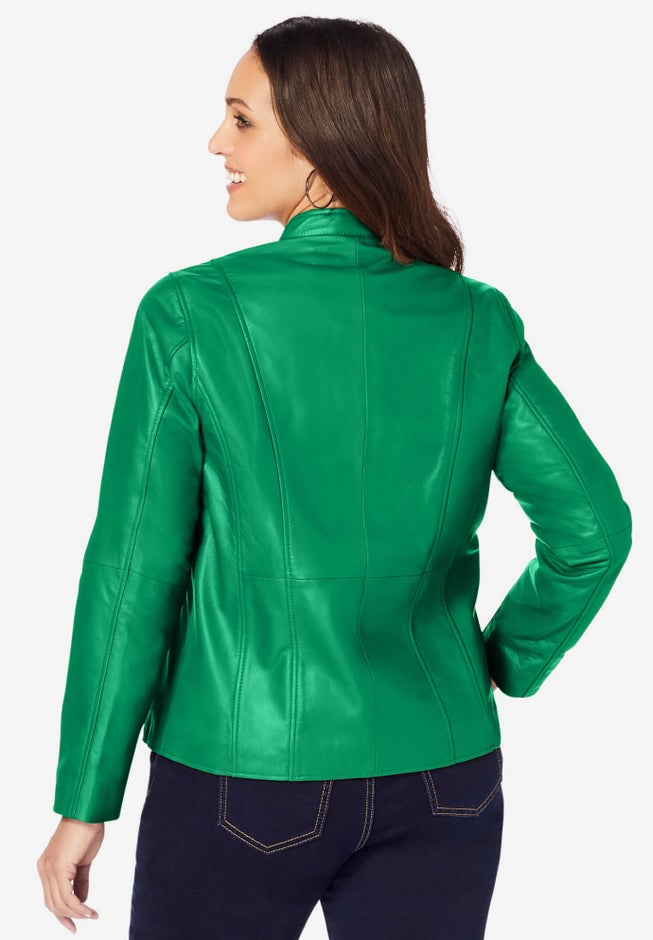 Zip Front Leather Jacket image number 1