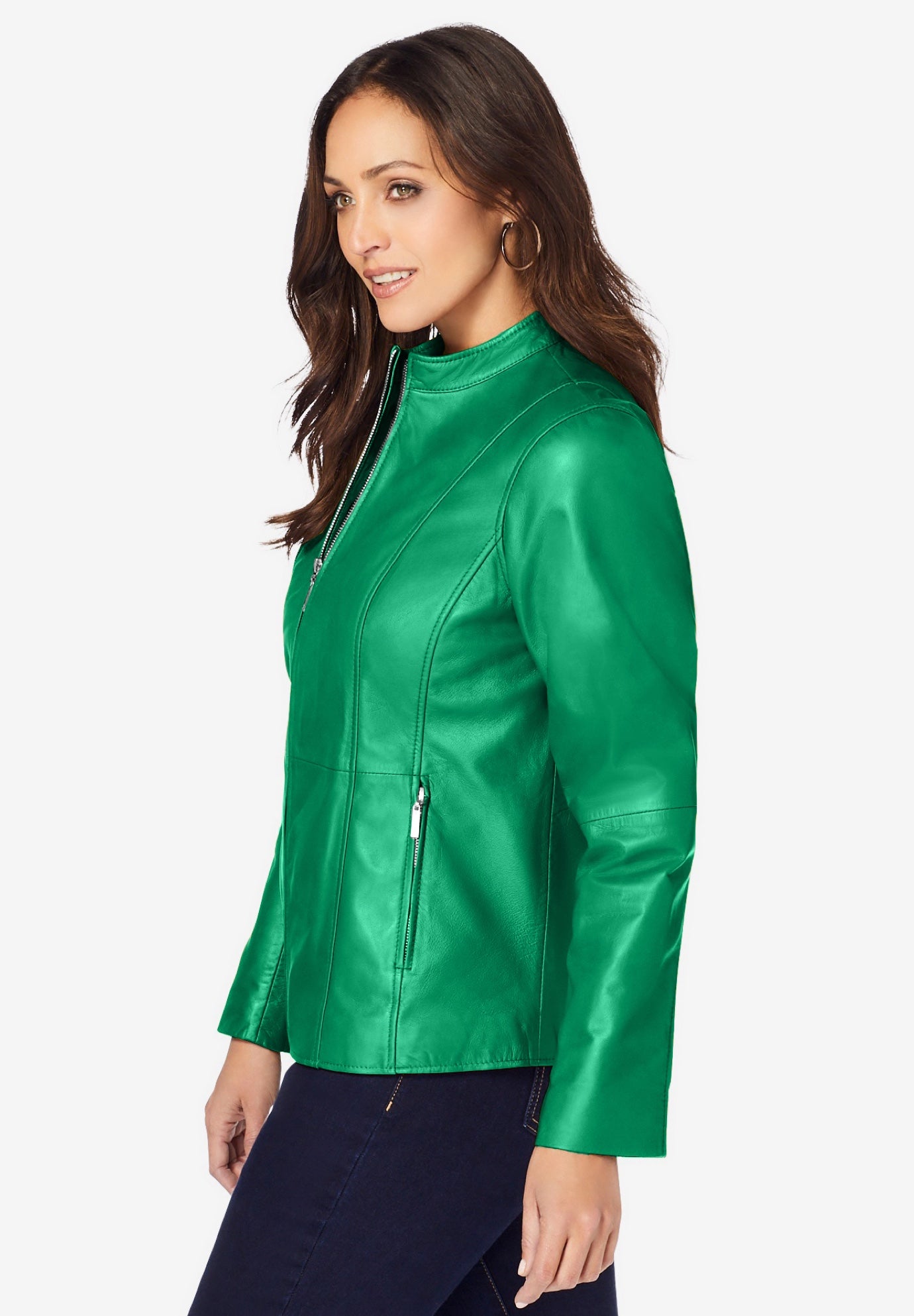 Zip Front Leather Jacket image number 2