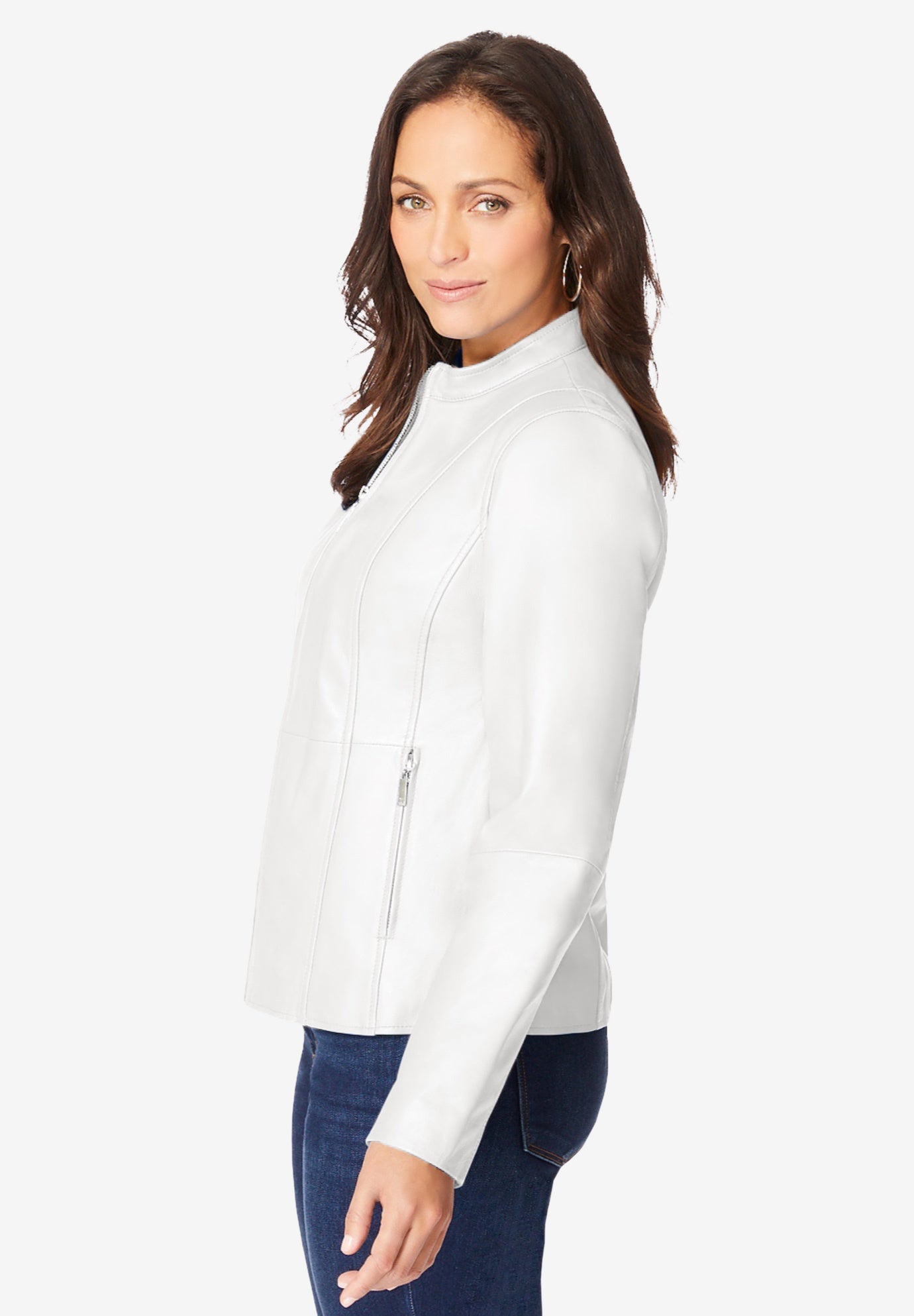 Zip Front Leather Jacket image number 2