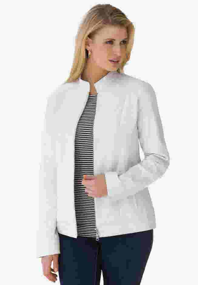 Zip Front Leather Jacket image number 0