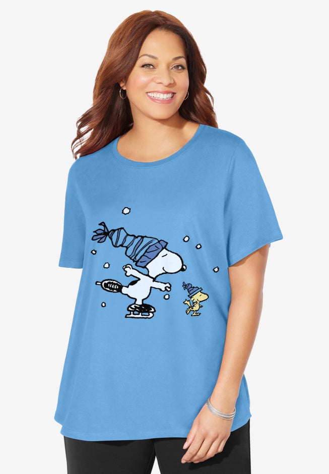 Peanuts Short Sleeve Christmas Snoopy Skates image number 0