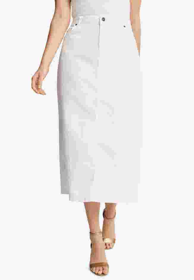 True Fit Stretch Denim Midi Skirt image number 0