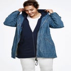 Hooded Anorak Denim Jacket image number 3