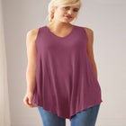 V-Neck Pointed Front A-Line Tank Top image number null