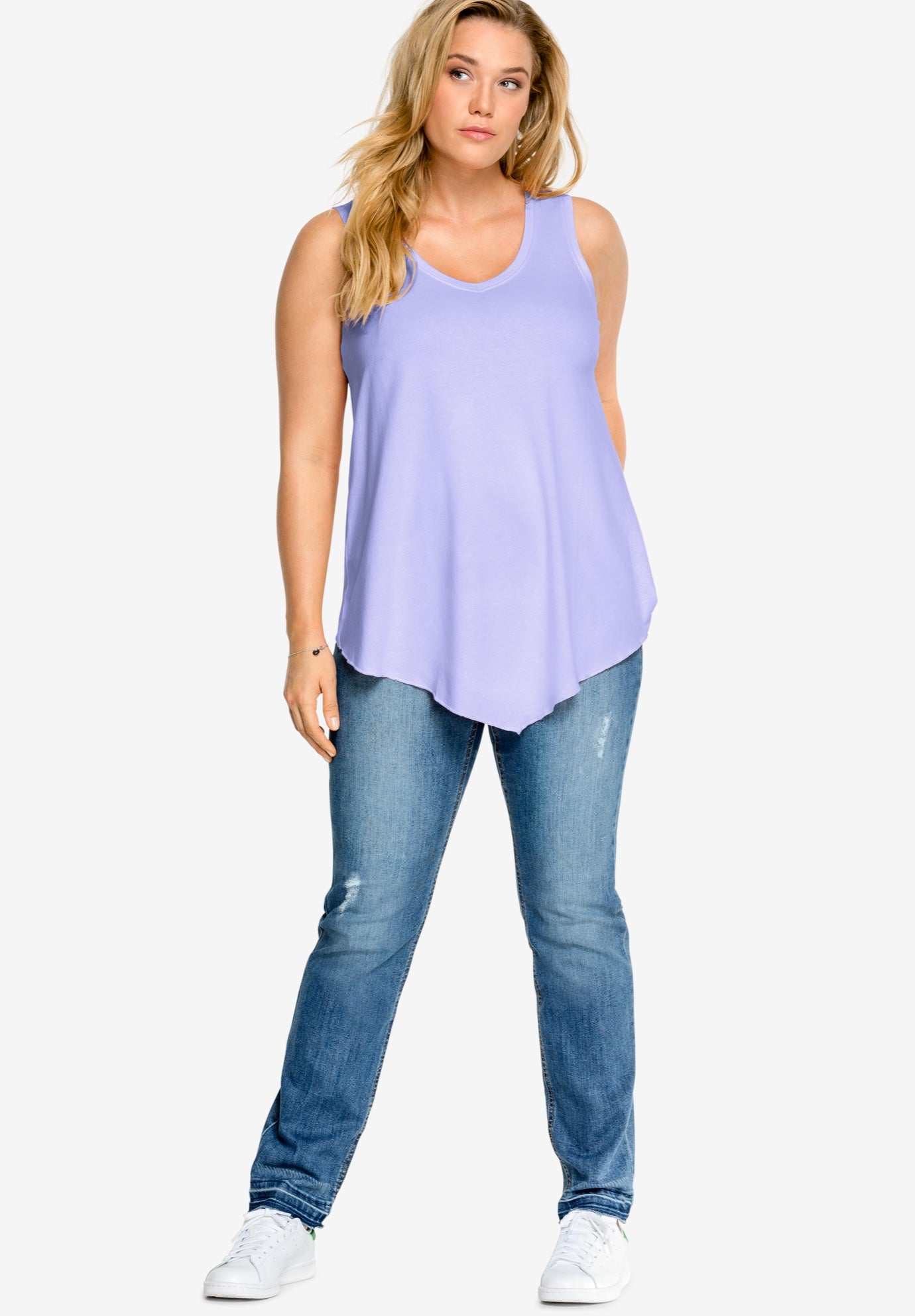 V-Neck Pointed Front Tank image number 0