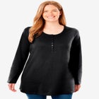 Perfect Long-Sleeve Henley Tee image number null