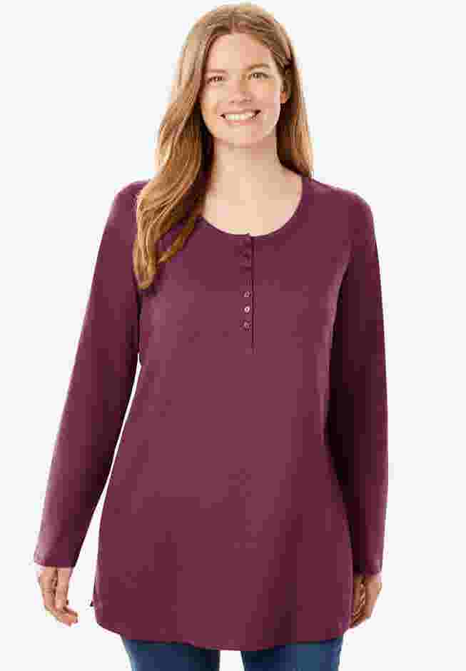 Perfect Long-Sleeve Henley Tee image number 0