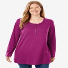 Perfect Long-Sleeve Henley Tee image number null