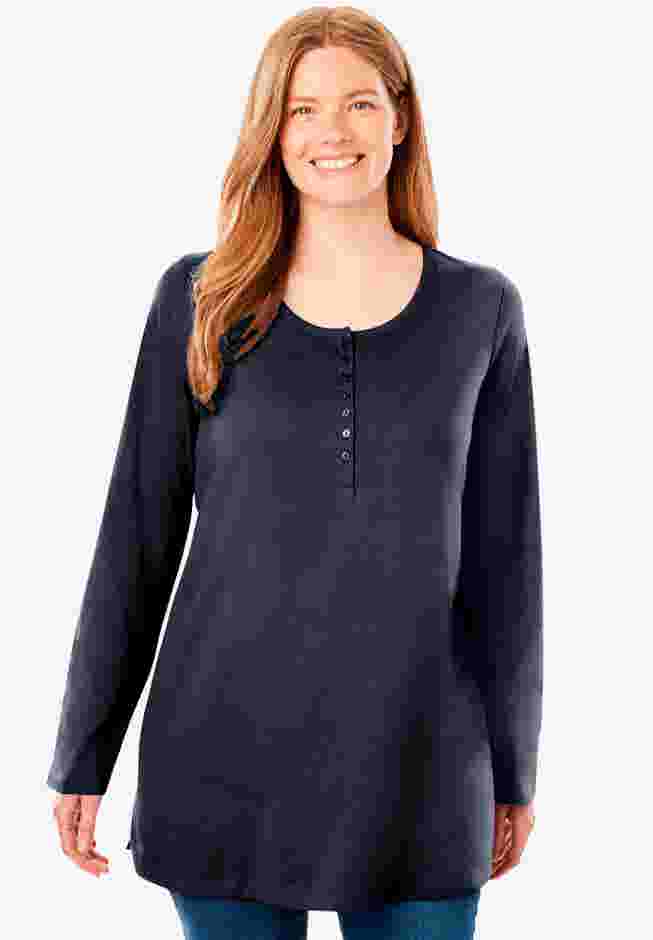 Perfect Long-Sleeve Henley Tee image number 0