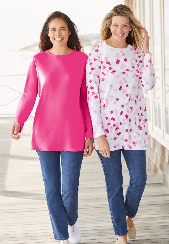 Perfect Printed Long-Sleeve Crewneck Tee image number 3