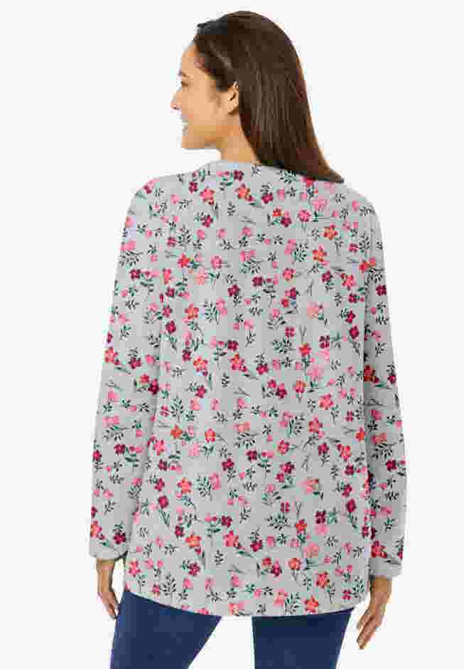 Perfect Printed Long-Sleeve Crewneck Tee image number 1