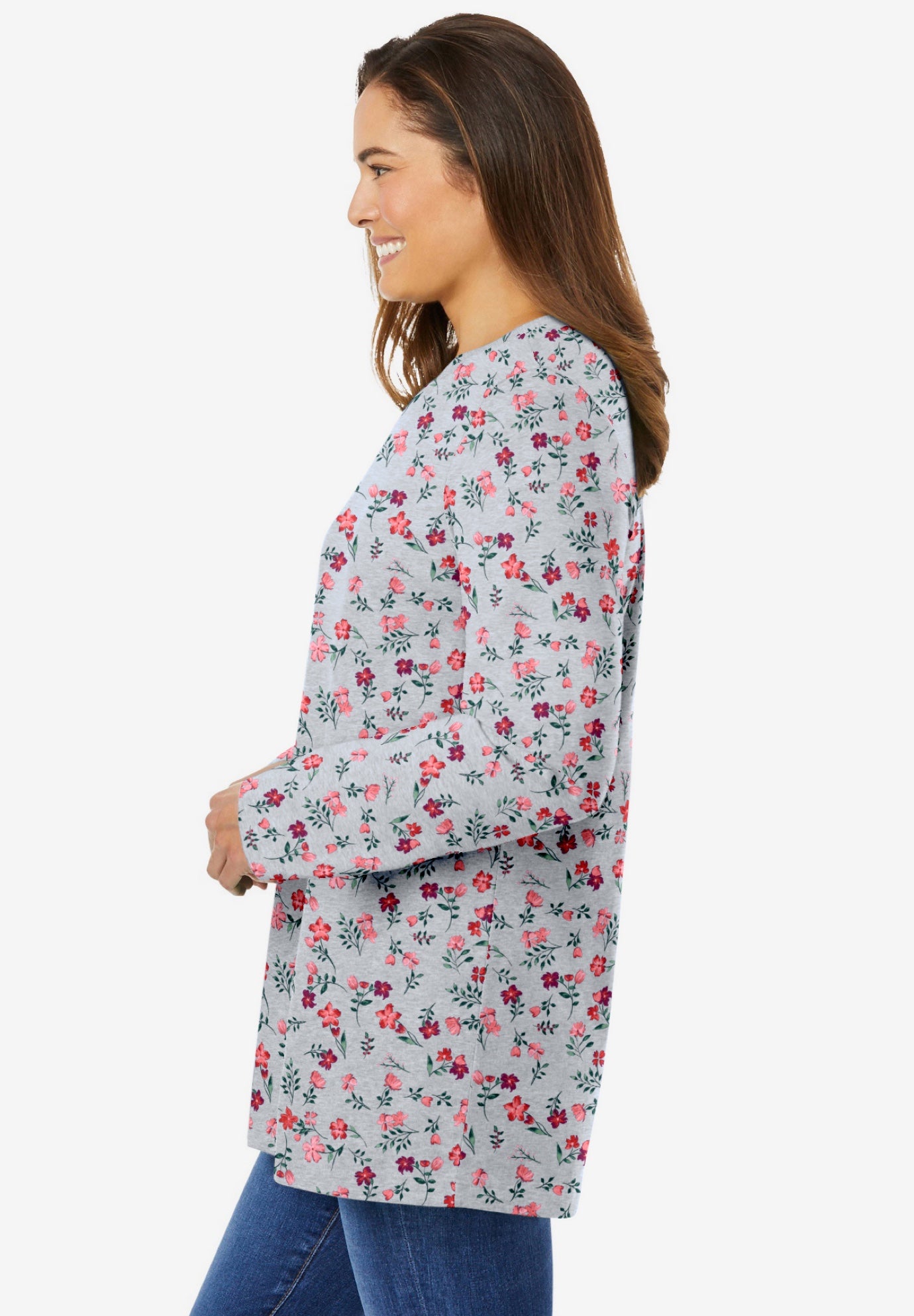 Perfect Printed Long-Sleeve Crewneck Tee image number 2