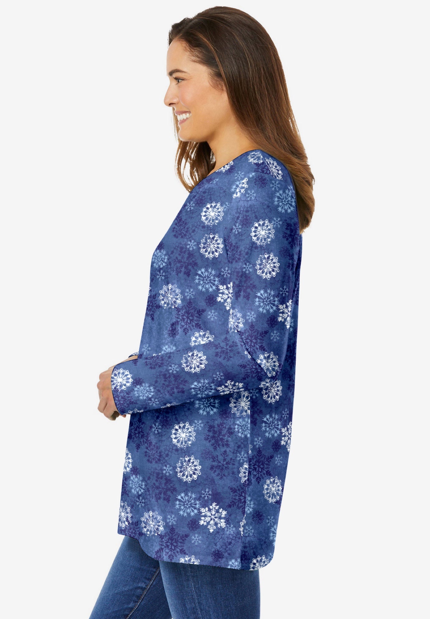 Perfect Printed Long-Sleeve Crewneck Tee image number 2