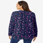 Perfect Printed Long-Sleeve Crewneck Tee image number null