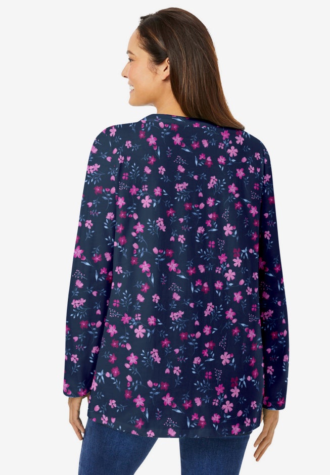 Perfect Printed Long-Sleeve Crewneck Tee image number 1