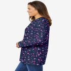 Perfect Printed Long-Sleeve Crewneck Tee image number null