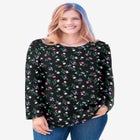 Perfect Printed Long-Sleeve Crewneck Tee image number null