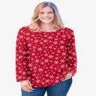 Perfect Printed Long-Sleeve Crewneck Tee image number null