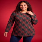 Perfect Printed Long-Sleeve Crewneck Tee image number 0